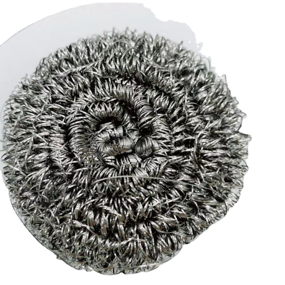 Bola de acero de fábrica de acero inoxidable de embalaje independiente plato único Cepillo de olla de acero inoxidable suministros de limpieza de cocina 2 yuanes Cien