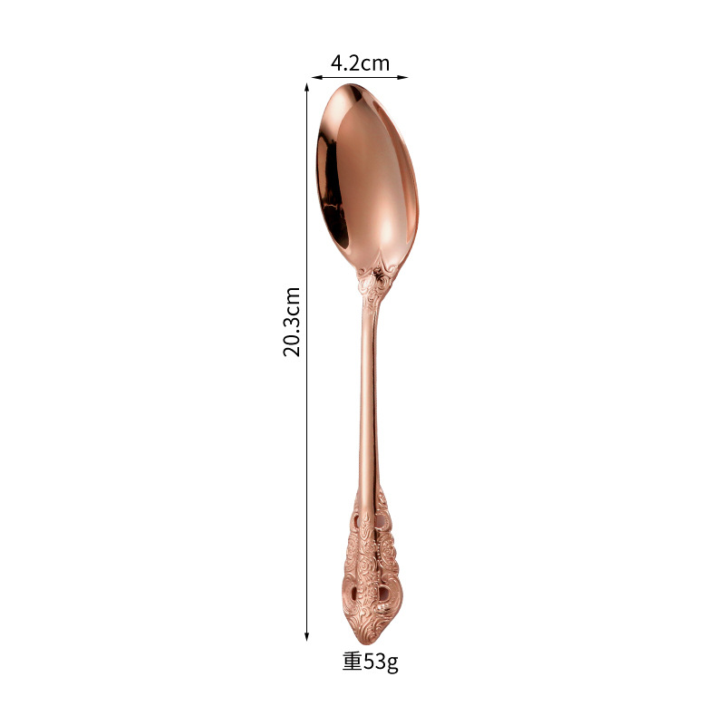 Corte cuchillo de acero inoxidable, tenedor y cuchara europeo retro alivio creativo occidental cuchillo de carne, tenedor y cuchara hotel vajilla traje