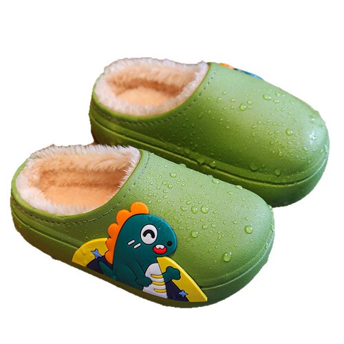 Rabbit, dinosaur, children's cotton slippers, waterproof, non-slip, middle-aged children's, men and women's fur slippers, non-slip and wear-resistant