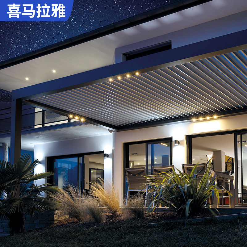 Villa Pavilion aislamiento térmico Sunshine Room al aire libre aleación de aluminio Pavilion patio aleación de aluminio toldo eléctrico Sala de jardín