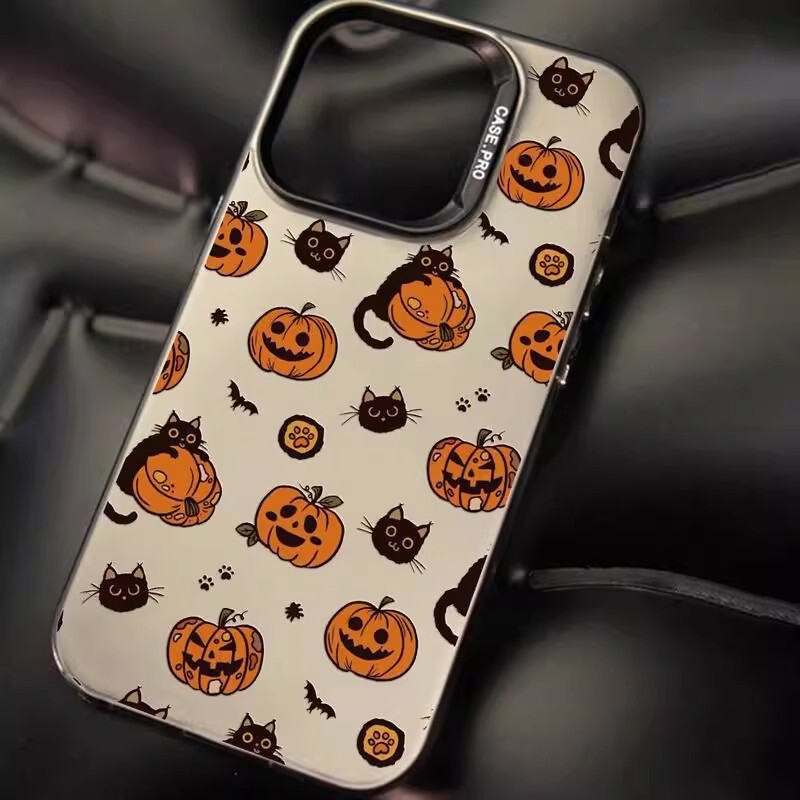 Halloween Pumpkin Apple 17Air Mobile Phone Case 13 Cross-Border Iphone16 Promax Trendy 15 Cartoon 14 Color Silver