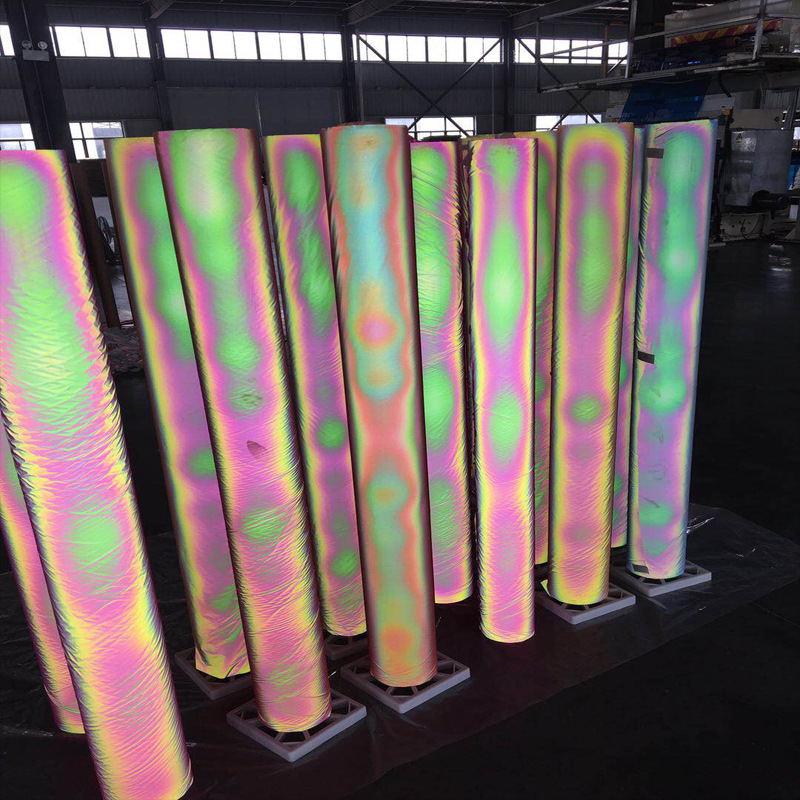 现货供应彩色幻彩轻薄柔软尼丝纺布耐水洗七彩幻彩反光化纤尼龙布
