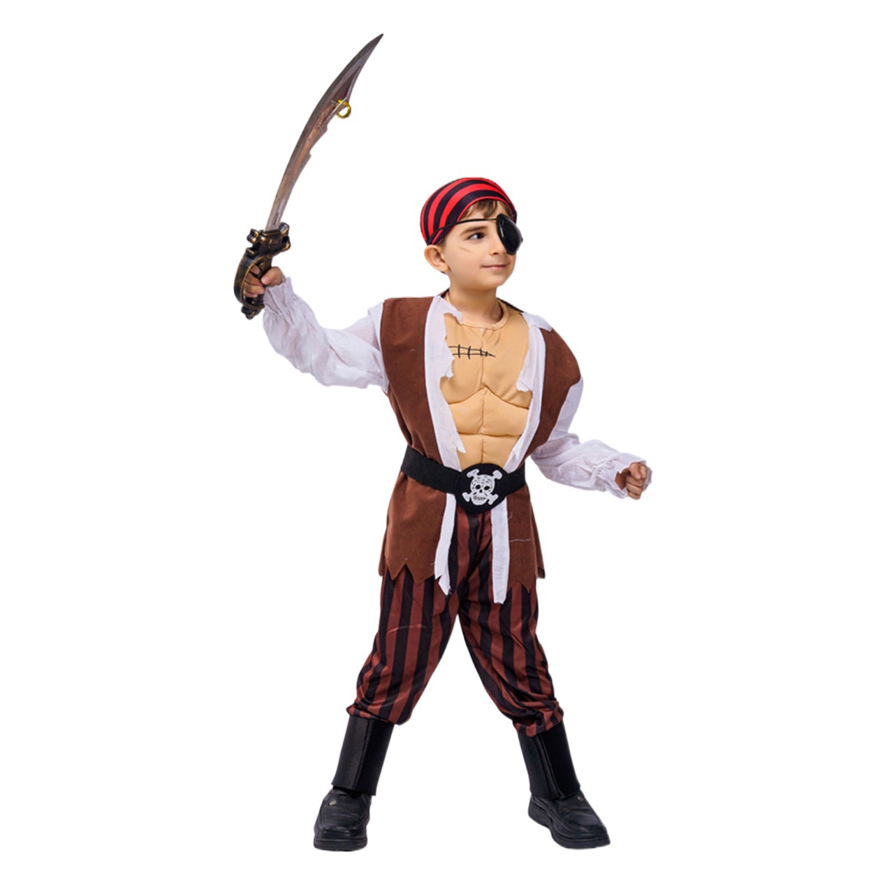 Halloween niño falso músculo algodón lleno pirata juego de rol partido traje etapa rendimiento distribución al por mayor