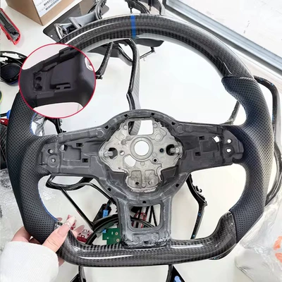 Carbon fiber perforated sports-style steering wheel for Volkswagen Golf MK7 MK6 MK5 MK4 GTI R models (Steering wheel) - with-pick-hole