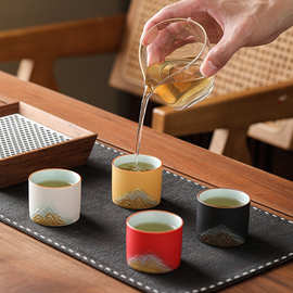 锦绣江山套杯国潮文创陶瓷主人杯品茗杯茶杯礼盒套装节日伴手礼品
