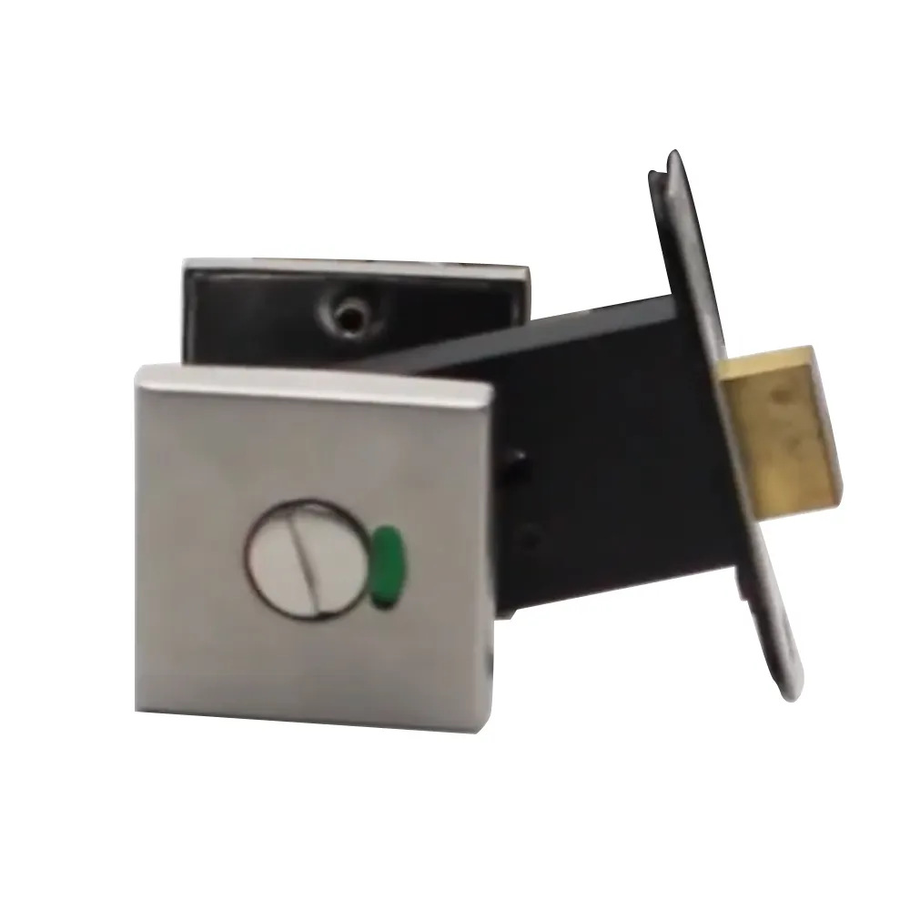 Cerradura con Indicador para Baño Público 304 de Acero Inoxidable con Indicador Rojo y Verde para Divisorias
