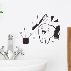 FX-F487 cartoon creative toothbrush bathroom home decor background removable self-adhesive wall sticker