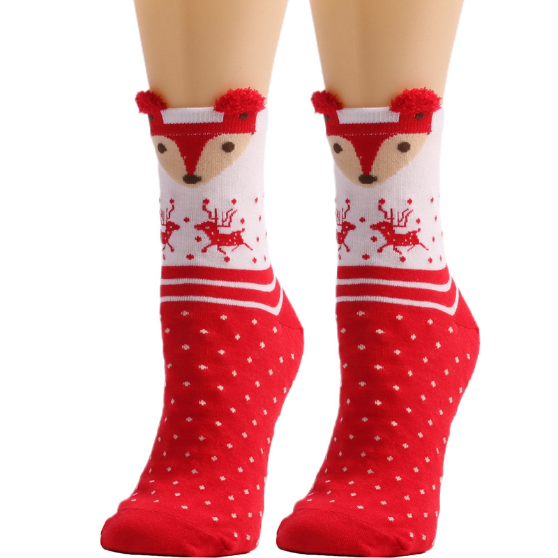 Amazon autumn and winter New Christmas socks elk women socks cute cartoon Christmas socks tube socks Christmas socks