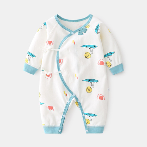 Newborn pure cotton jumpsuit baby boneless harem autumn and winter newborn monk clothing crawling clothing male and female baby spring and autumn clothes