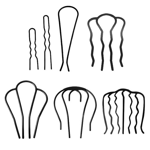 Lazy people's hairstyle artifact ball hair ornament U-shaped comb metal hair comb hairpin women's high-end hairpin temperament headwear