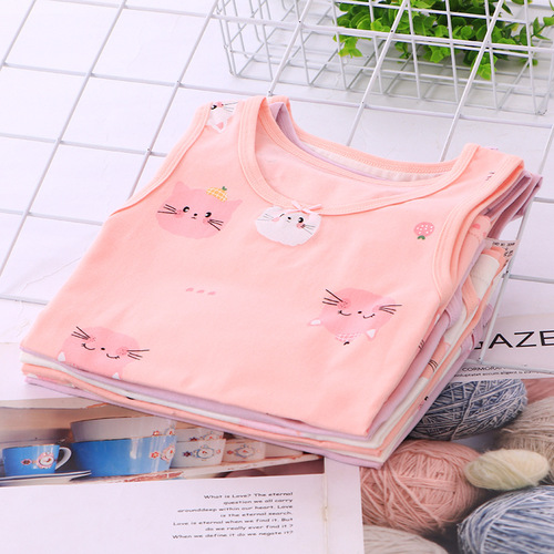 Girls' vest autumn and winter new three-piece exquisite boxed girl's autumn and winter bottoming vest tops bottoming shirt
