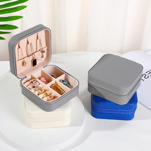 Portable PU Leather Jewelry Box, Accessory Storage Box, Earring, stud, necklace, ring, jewelry storage, accessory box