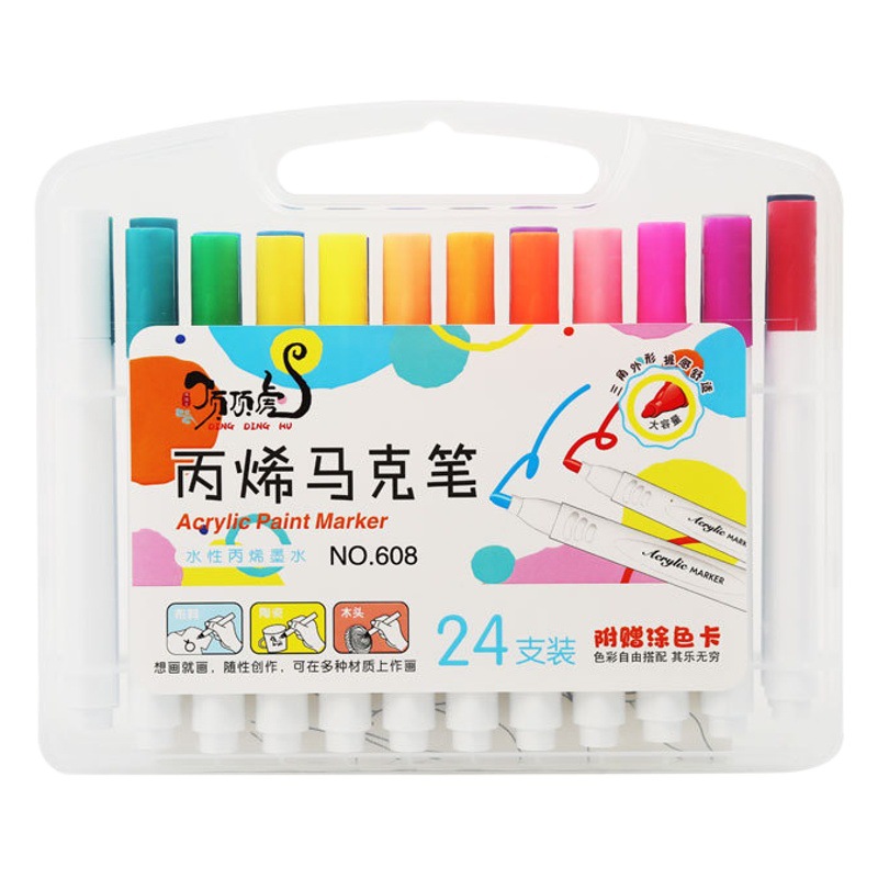 Top Tiger Acrylic Marker 12/24/36/48 Stackable Acrylic Marker Painting DIY Graffiti Brush