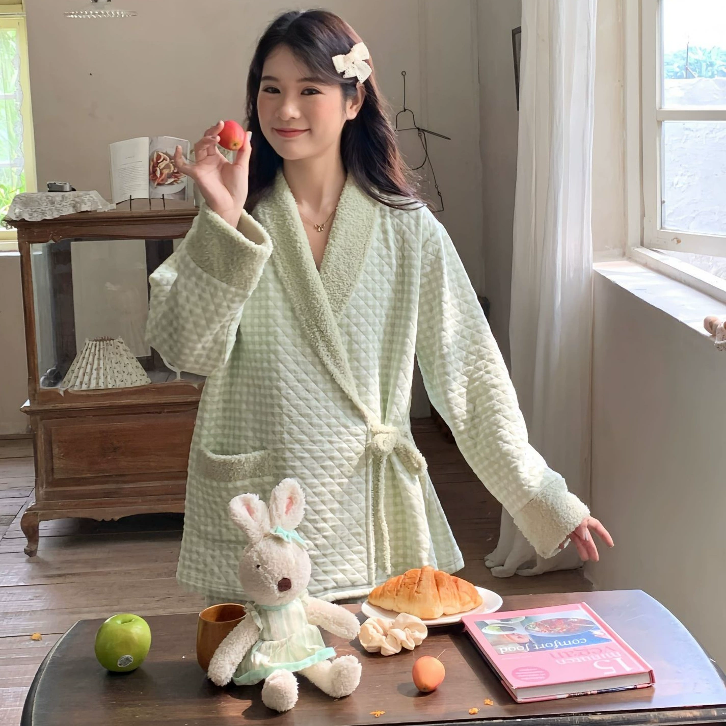 [Спот 88166] Осержание осенью и зимой 10 хлопчатобумажные послеродовые беременные пижамы Весенний воздушный хлопок для кормления грудью