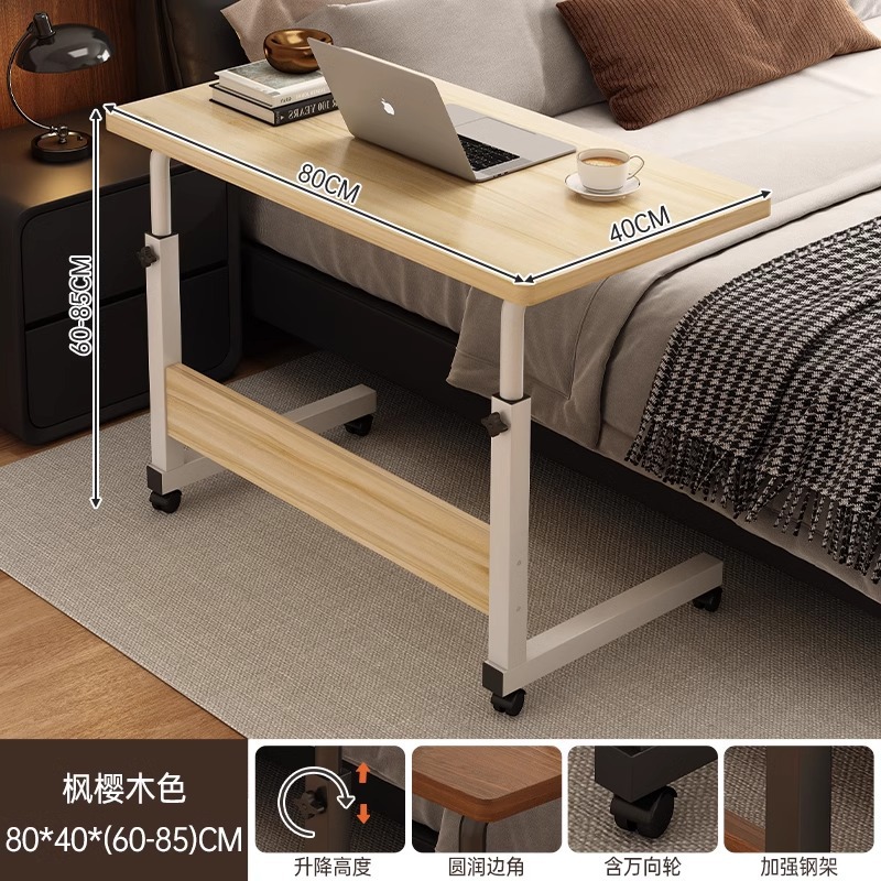 Mesa de noche, mesa pequeña de elevación móvil, dormitorio, mesa de oficina junto a la cama, escritorio para el hogar de los estudiantes, escritorio para computadora portátil