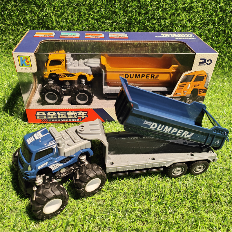 children‘s dumptruck toy alloy engineering vehicle inertial transport vehicle model boy toy car decoration in stock wholesale