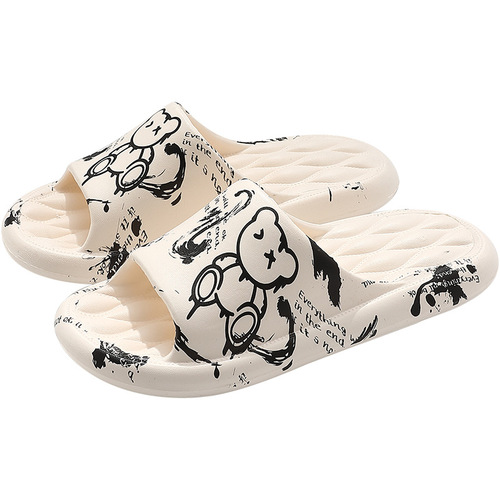 Large size slippers for men at home in summer with a poop-feeling soft bottom household slippers bathroom non-slip sandals for women's outer wear wholesale