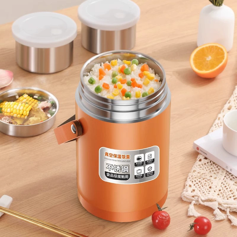 Winter extra-long handheld thermos stainless steel, lunch box, increased thickness