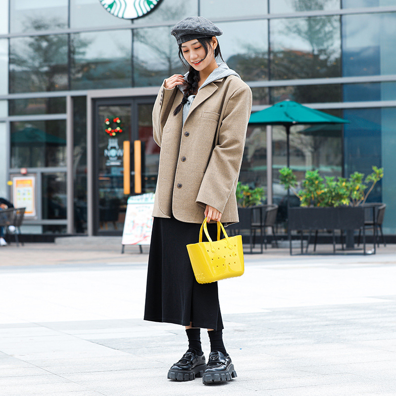 Bohao nueva bolsa de jalea de PVC para mujeres bolsa de mano de alta calidad de gran capacidad canasta de verduras diy bolsa de baño bolsa de playa