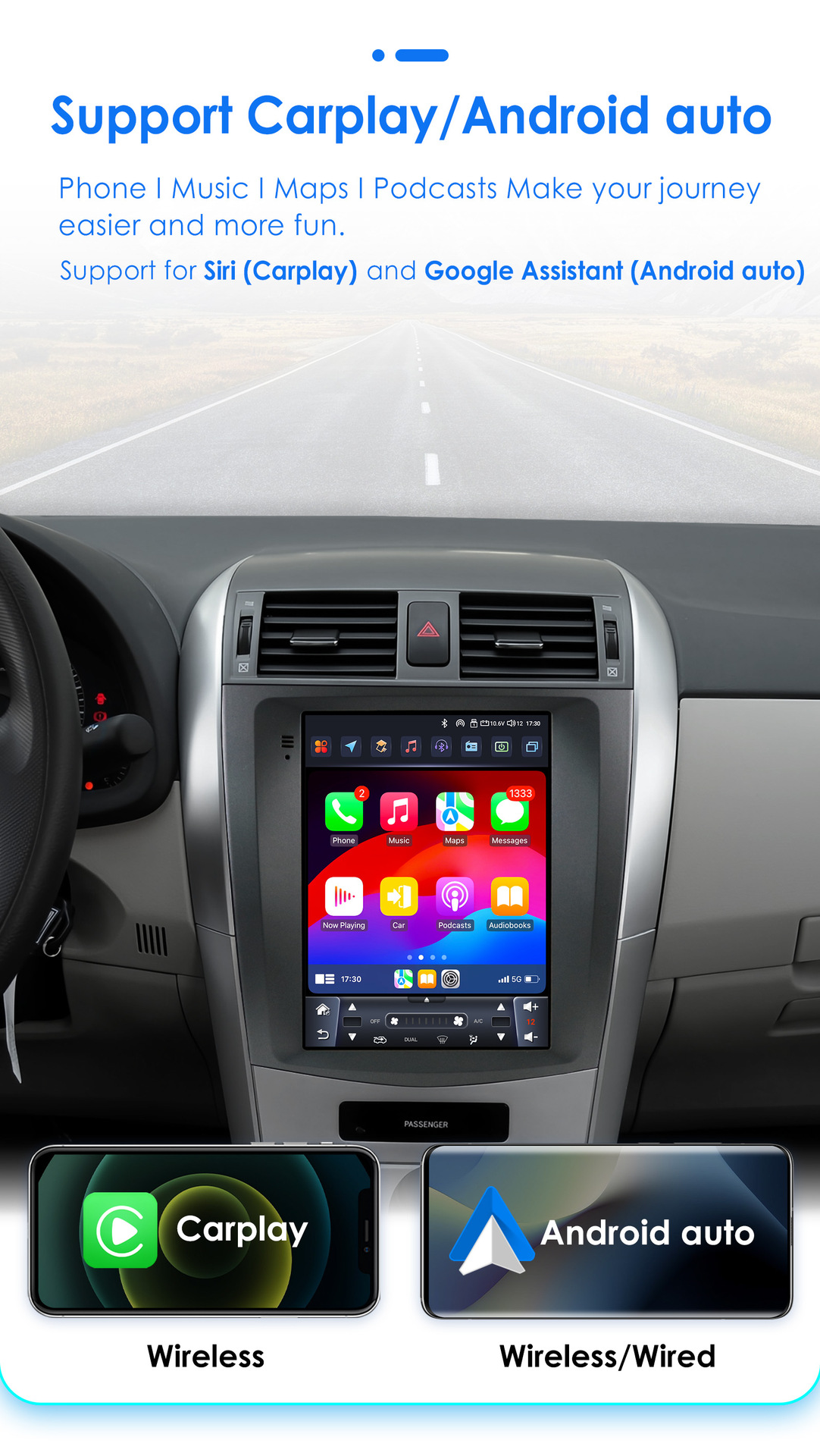 Suitable for 06-13 Toyota Corolla Toyota Corolla Large-Screen Central Control All-In-One Car Navigation