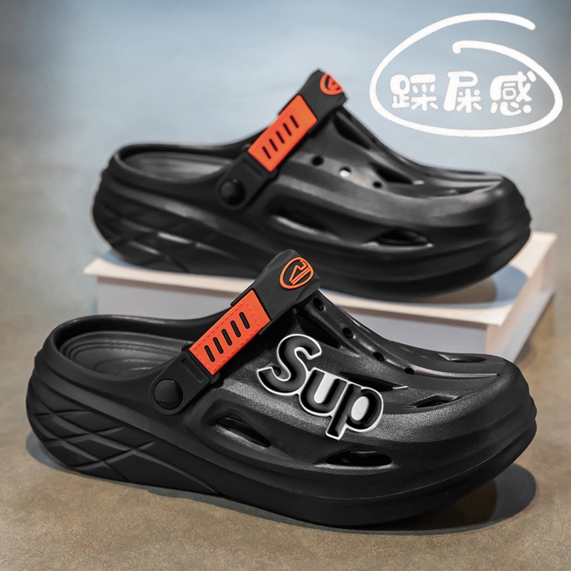 Pantuflas transfronterizas para hombres y mujeres, deportes de conducción, antideslizantes, Baotou, zapatos con agujeros de doble uso de plataforma de plataforma de arena de talla grande