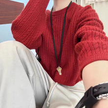 韩国跟单款！一看质量巨好2025秋冬简约百搭休闲复古圆领针织衫