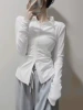 White elastic shirt, tight