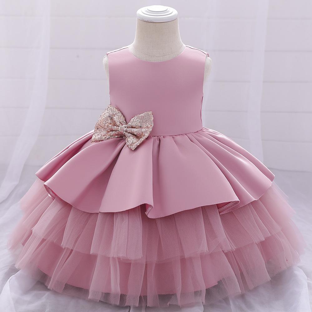 Vestido infantil de estilo europeo y americano, vestido de princesa con falda de tul para niñas, vestido de cumpleaños, princesita