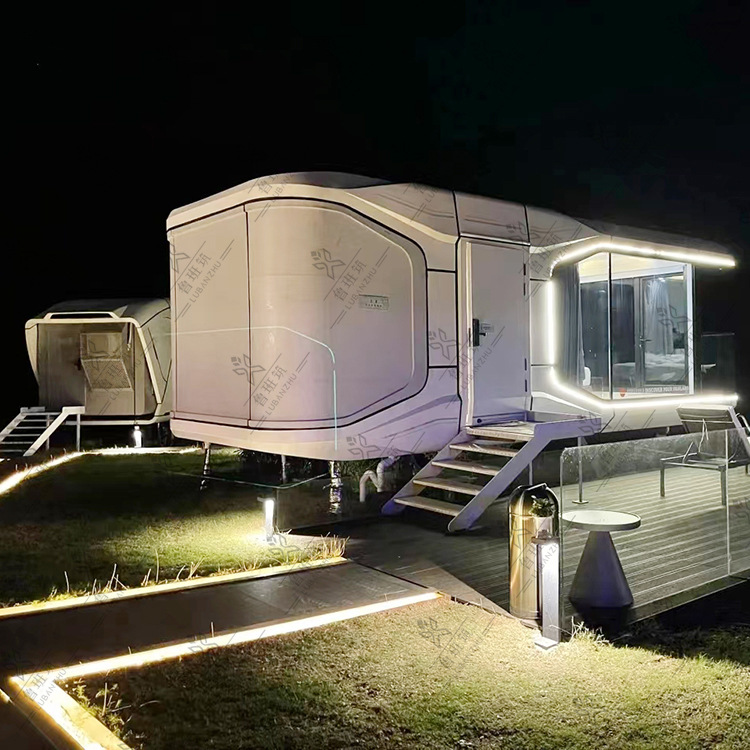 Diseño, producción e instalación paisaje B & B casa de contenedores Internet móvil celebridad Space Capsule Hotel B & B