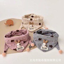 儿童围巾秋冬新款男女童防风保暖婴儿宝宝围脖宝宝三角巾脖套披肩