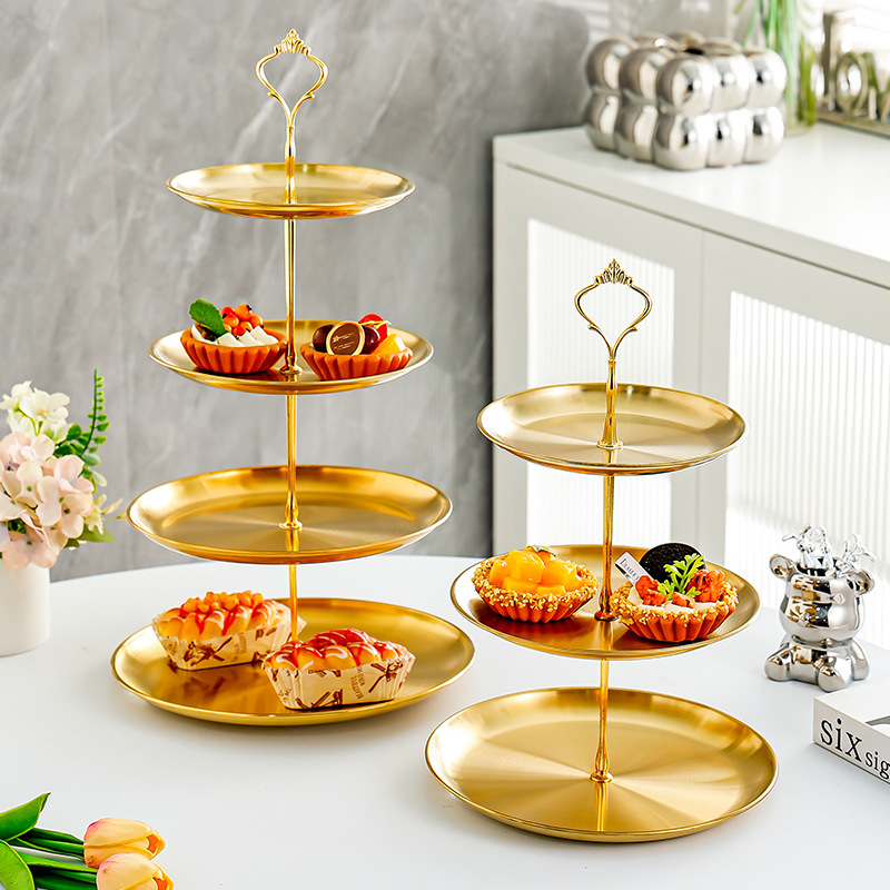 Stainless Steel Dried Fruit Plate Three-layer Afternoon Tea Snack Plate Multi-layer Fruit String Plate Wedding Cake Snack Plate Rack Basket Stainless Steel Dried Fruit Plate Three-layer Afternoon Tea Snack Plate Multi-layer Fruit String Plate Wedding Cake Snack Plate Rack Basket