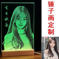ガラス画像実人写真ハンマー画瑠璃叩き絵非遺品彫刻カップル誕生日プレゼント
