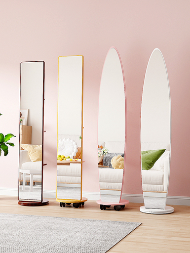 Mirror rotation wholesale, movable floor mirror for living room, front door, female bedroom, integrated hanger for full-body dressing test