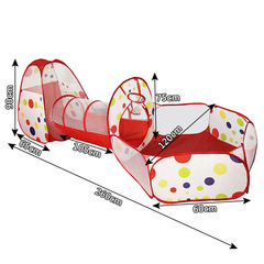 Children's tent, three-in-one playhouse, foldable indoor and outdoor crawling tunnel, basketball ball pool playhouse