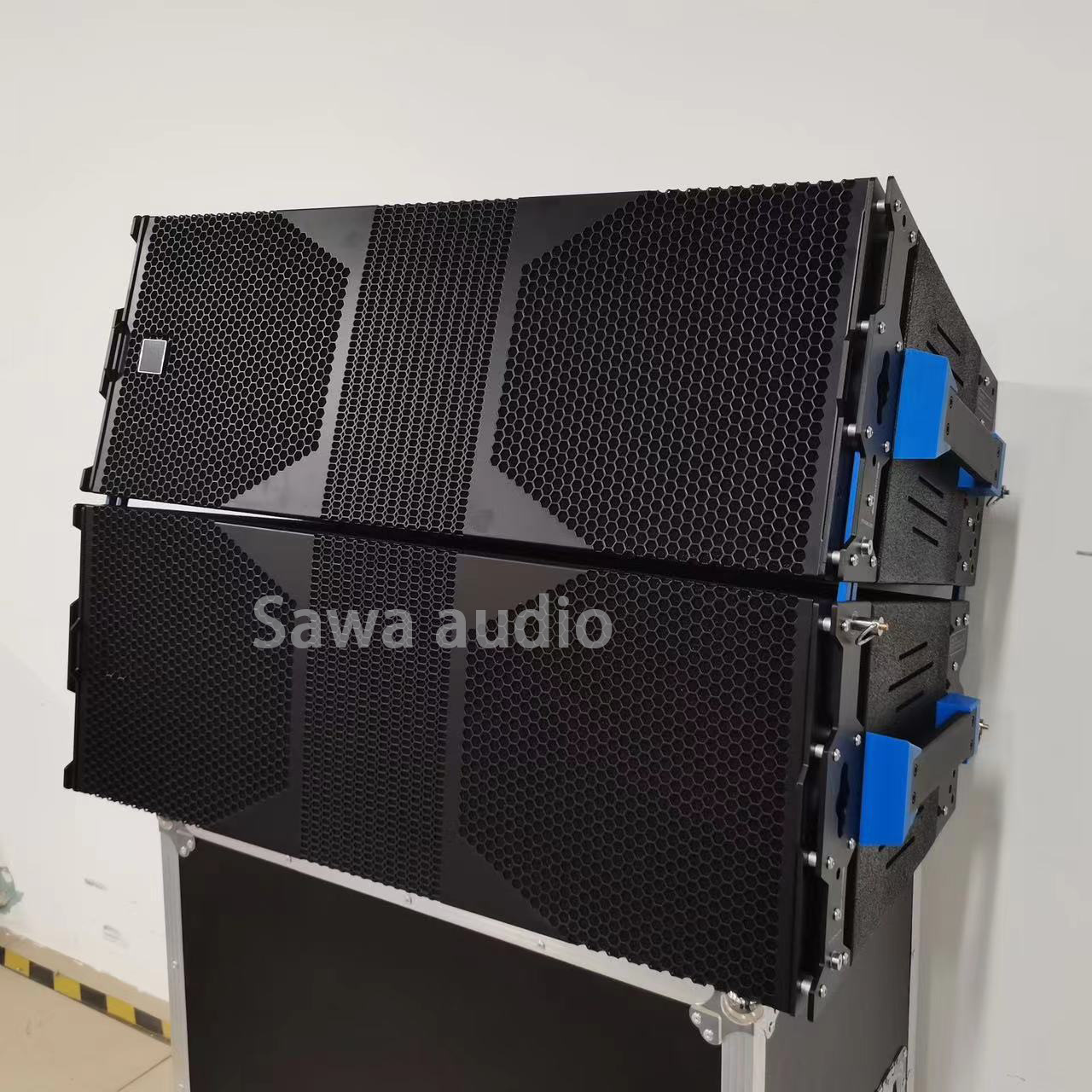 Altavoces de arreglo lineal duales de 12 pulgadas para presentaciones en escenarios al aire libre, sistema de altavoces con tweeter magnético de neodimio, sonido estéreo dedicado de alta calidad.