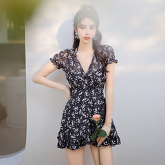 2023 New Women's Conservative Skirt-style One-piece Cover-abdomen Slimming Small Cup Fashion Foreign Trade Hot Spring Wholesale Swimwear