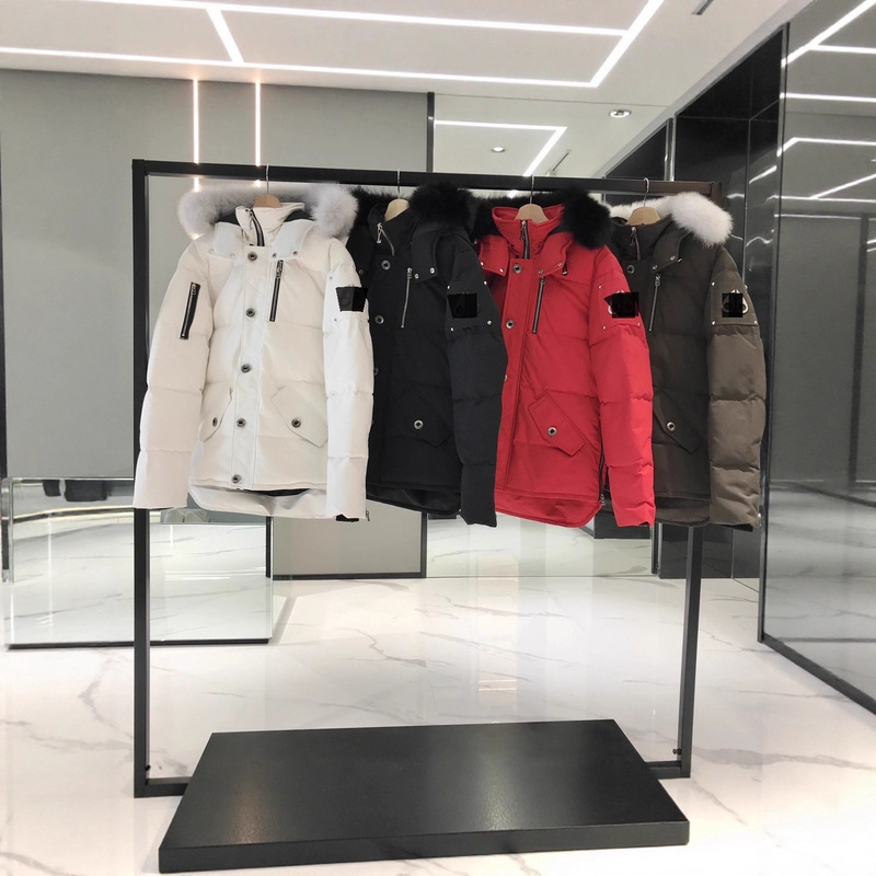 Men's and Women's Hooded down Parka Jacket with Silver Zipper and Fur Collar, Model 05 for Women, Model 06 for Men