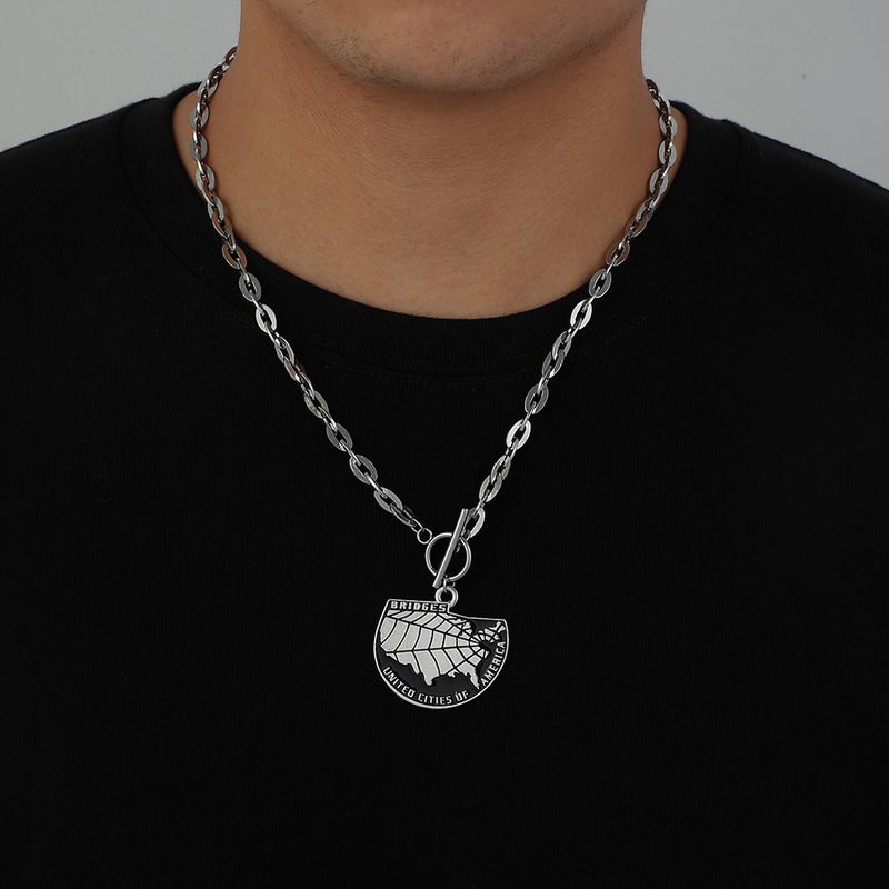 European and American Fashion Personality Game Death Stranded Stainless Steel Necklace Titanium Steel Trend Cold Style Hip Hop Punk Necklace