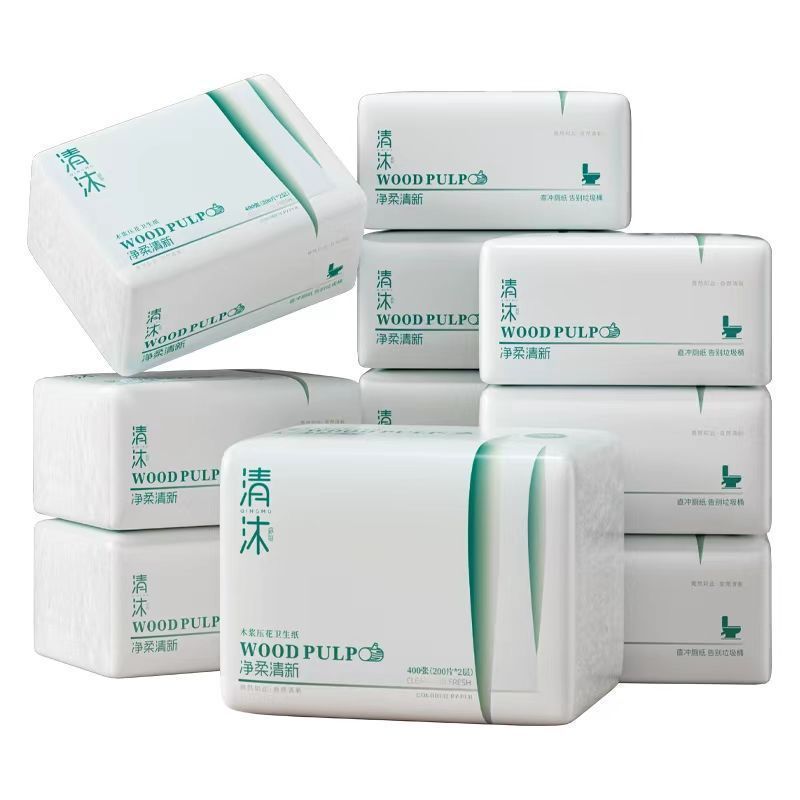 Qingmu 400 枚家庭用手頃な価格の 10 パックバッチエンボスフラットトイレットペーパー草紙ナイフカットペーパータオルトイレットペーパー|undefined