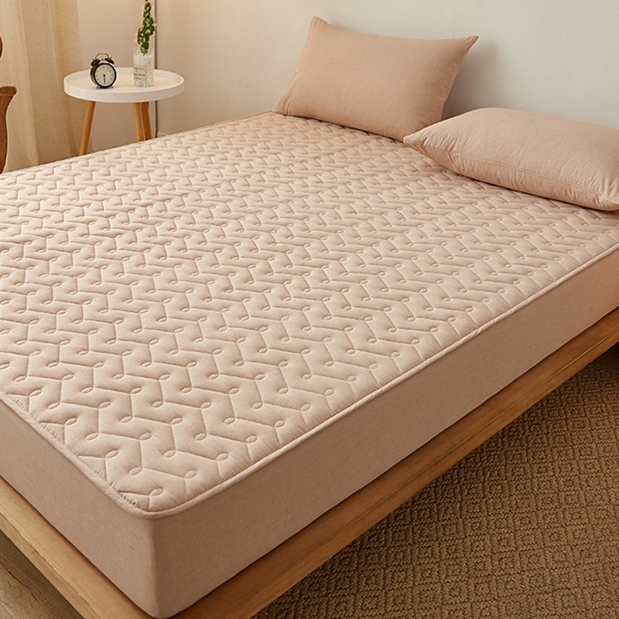Clase A 100 sábana de algodón puro de algodón de una sola pieza cubierta de cama con todo incluido de algodón cubierta protectora de colchón funda de cama de sábana antideslizante y antipolvo image 10