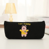 Brand cute creamy funny pencil case, capacious shopping bag for elementary school students, South Korea, with embroidery, with little bears