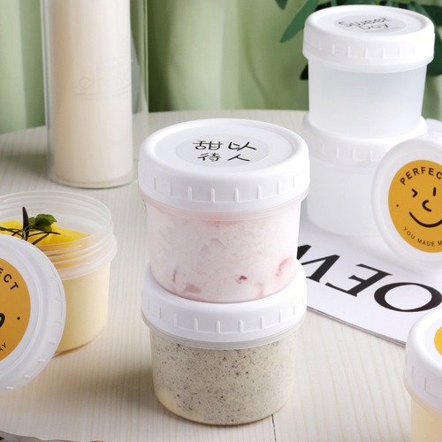 Dudu Can Pudding Cup Ice Cream Box Dessert Packaging Box Sour Milk Tea Ice Cream Covered Disposable Cup