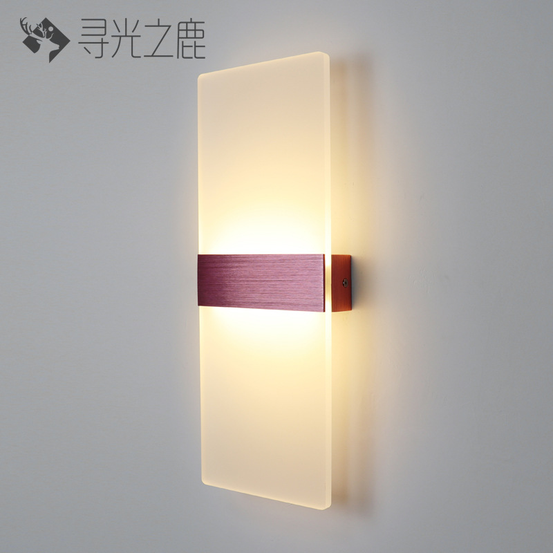 Lámpara de pared de acrílico LED simple lámpara de noche dormitorio salón Hotel pasillo LED iluminación de ingeniería