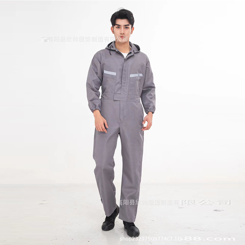 Mono con capucha mono ropa a prueba de polvo barco Fábrica de ropa taller de reparación de máquinas trabajadores de reparación de automóviles Primavera y otoño traje de ropa de protección laboral