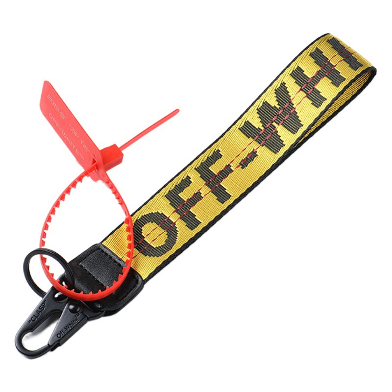 Nuevo llavero blanco marca de moda europea y americana bordado lienzo logo colgante bolsa Cámara cinturón Denim Accesorios