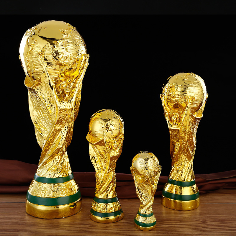 2022 Qatar Football World Cup Trophy Resin Crafts Ornaments Hercules Trophy Football Fans Trophy