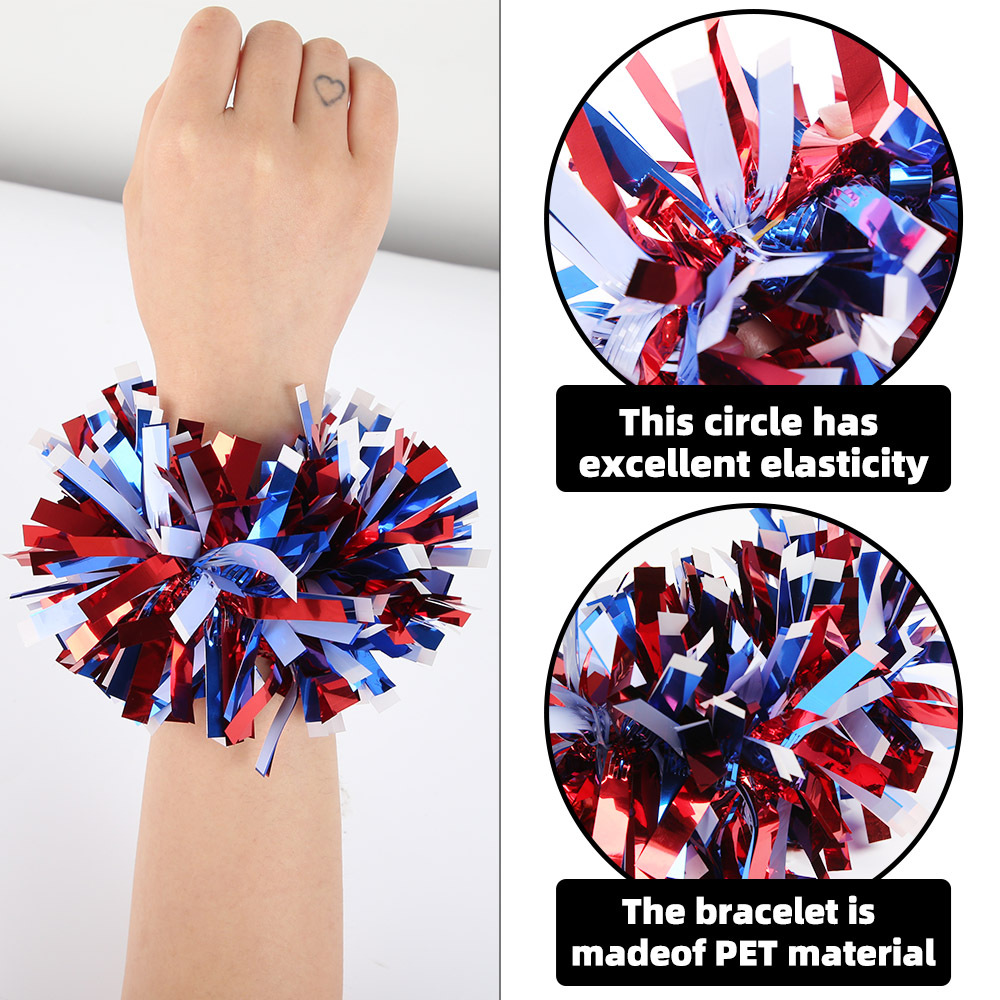Día de la Independencia de colores colores flores de muñeca rojo, blanco, azul, flores de brazalete, flores de decoración del 250 aniversario de la fiesta de Estados Unidos