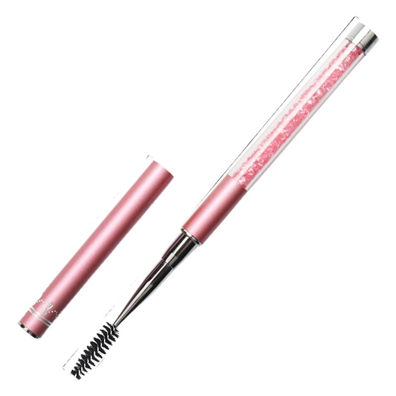 Wholesale 11 Ribbon Drill Eyelash Brush Comb Portable Lid Eyelash Roll Colored Diamond Eyebrow Brush Makeup Tools