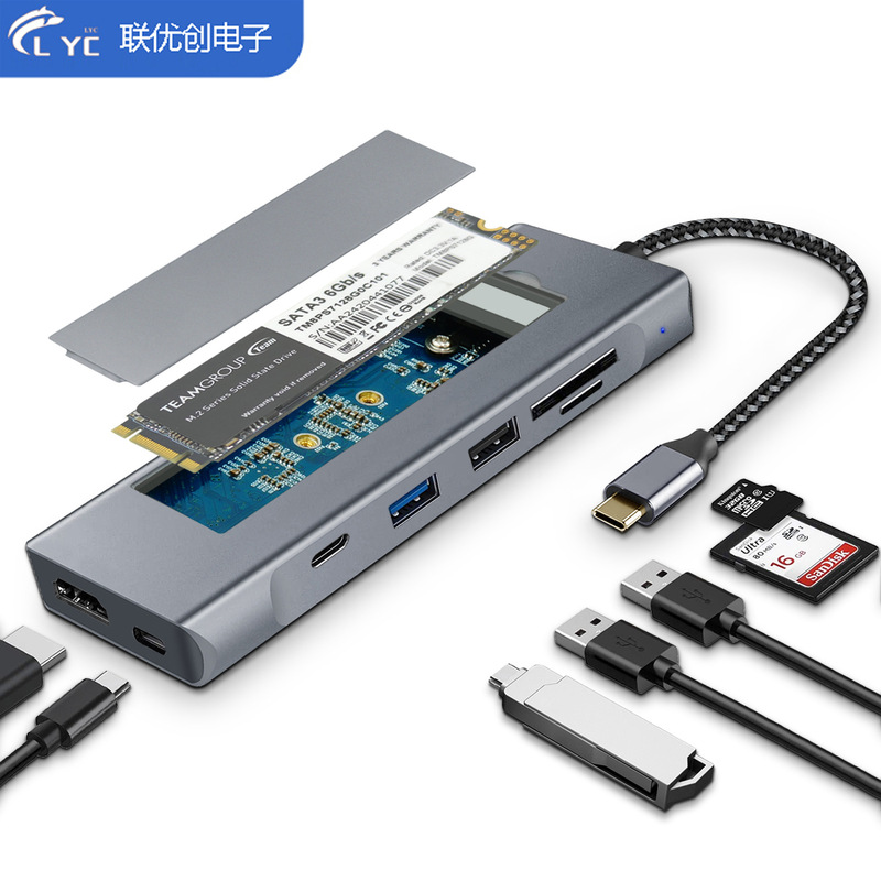 Hard Drive Box Docking Station Eight-In-One USB Extender Multi-Function Hub Usbhub Docking Station