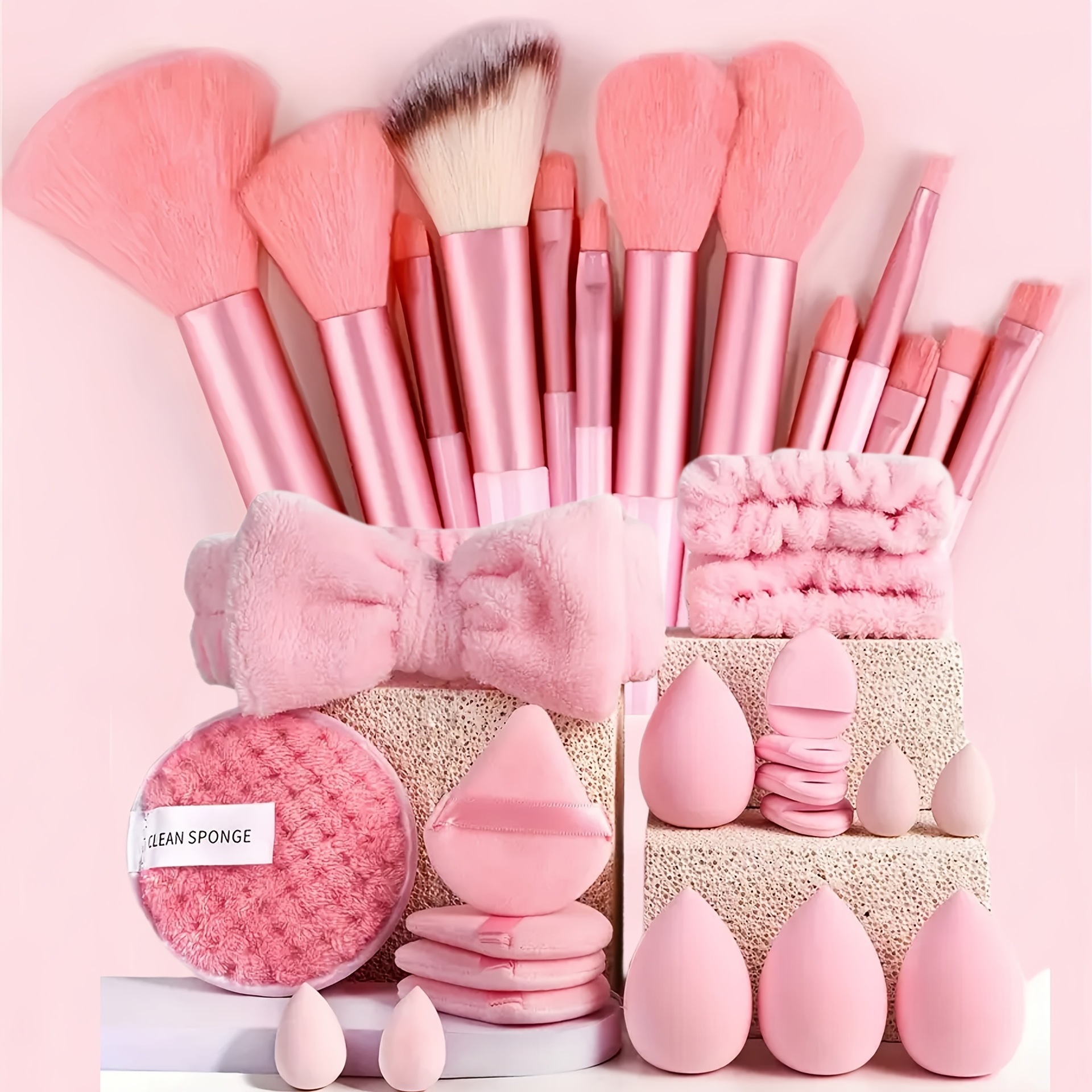 Transfronterizos venta caliente conjunto de cepillo de maquillaje 20 piezas combinación de herramientas de maquillaje dedo triángulo pulgar polvo de maquillaje huevo conjunto